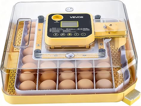 VEVOR 48 Egg Incubator, Automatic Egg Turner with LED Candler, Temperature Display & Auto Humidity Control, 360 View Clear Window, Poultry Eggs Incubator for Hatching Chicks Ducks Goose Quail