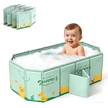 Foldable Baby Bathtub, Portable Baby Bathtub, Large Baby Bath for 0-8 Years, Integrated Bath with Drain Plug, Shower Tray 78 x 45 x 30 cm