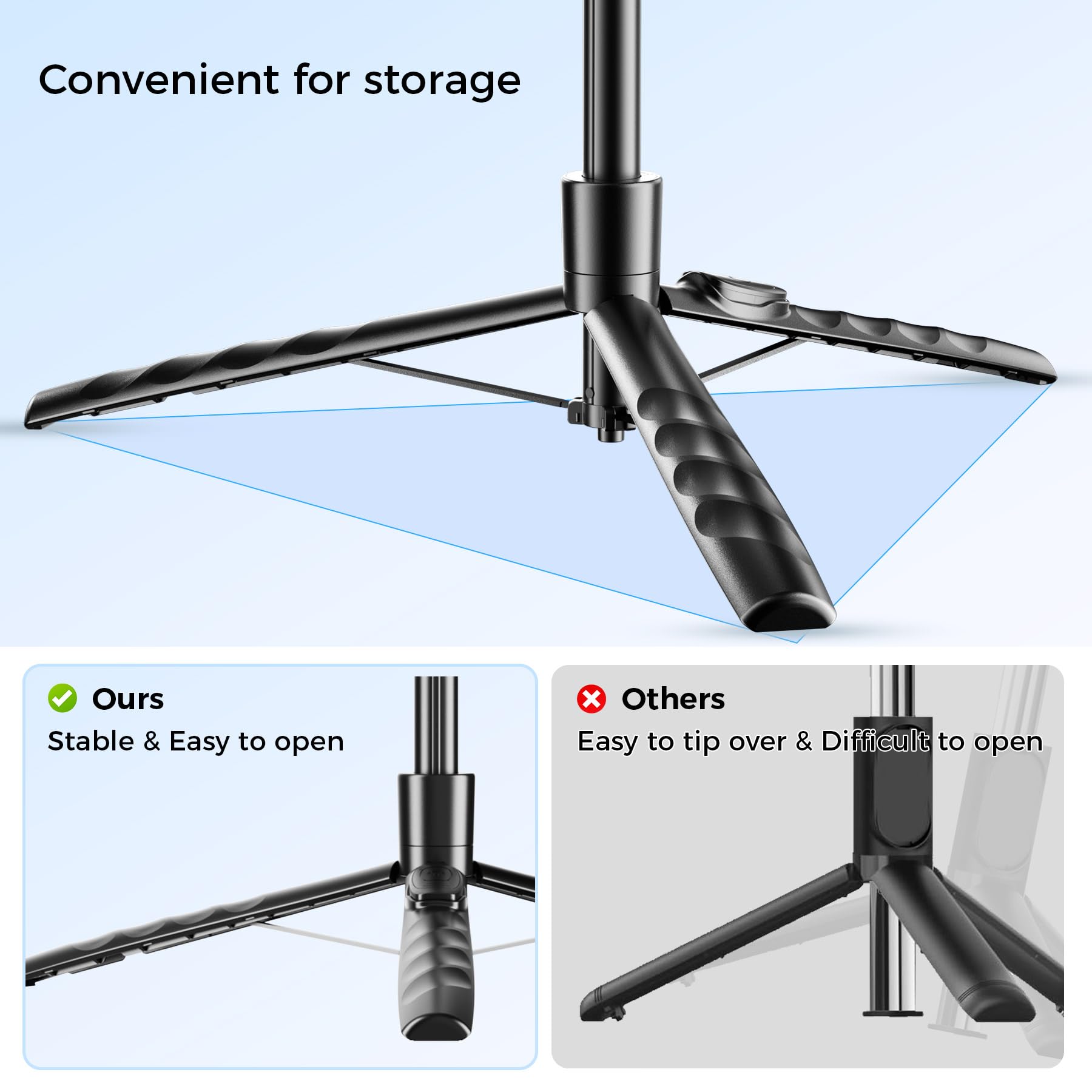Treppiede per iPhone con luce per registrazione video, treppiede portatile per fotocamera e telefono, selfie stick con luce per creatori di contenuti, vlogging, Tiktok