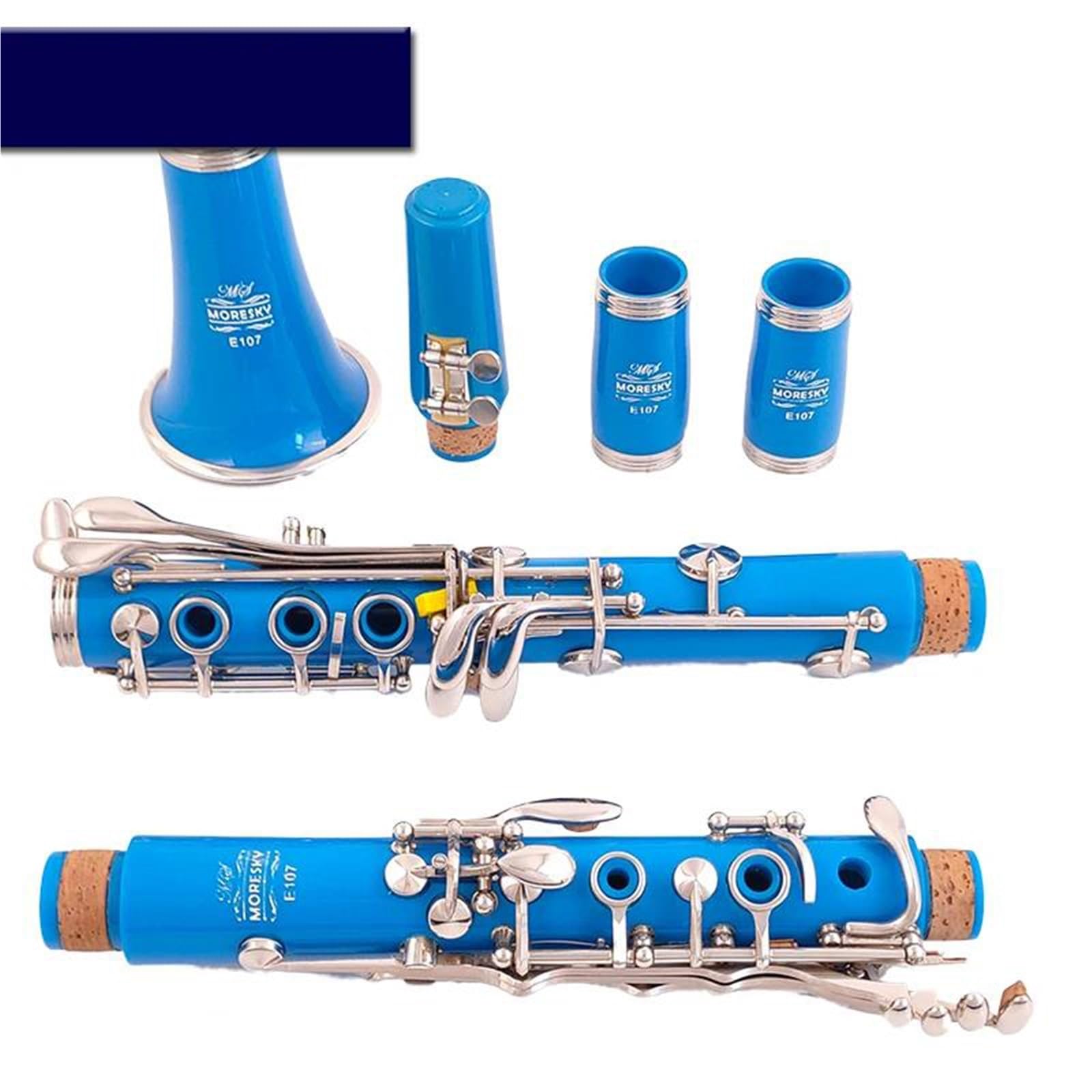 Clarinete Principiantes Clarinete Si Bemol | 17 teclas, azul cielo