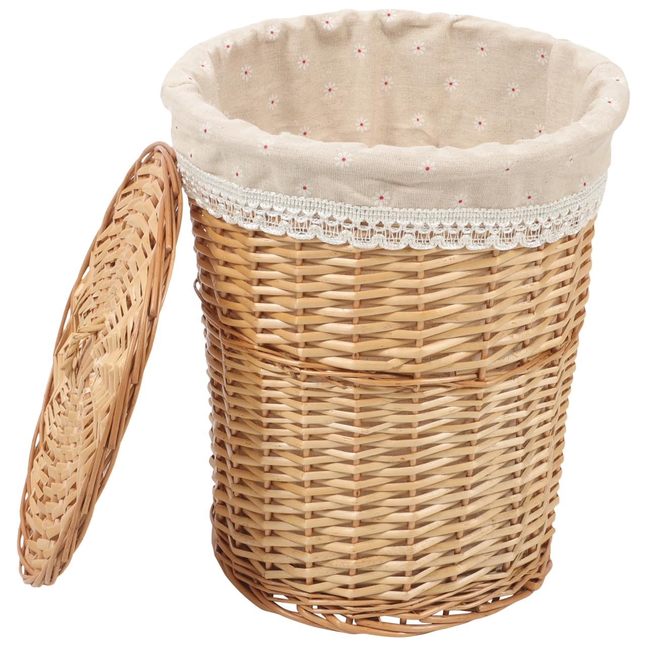 Alipis Cesto Portabiancheria Vimini Con Coperchio 13.8X13.8X13.8 Pollici Cesto Intrecciato Multifunzione Organizer Per Vestiti Sporchi Asciugamani E Teli Da Bagno Perfetto Per Casa Hotel