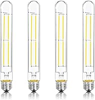 Vista 1 de 8.9IN LED Light Bulbs E26 Base, 6W 800LM 5000K Daylight White T10 T9 Vintage Edison Bulbs Dimmable, AC 120V Equal 80 Watt Clear Glass Long Tubular