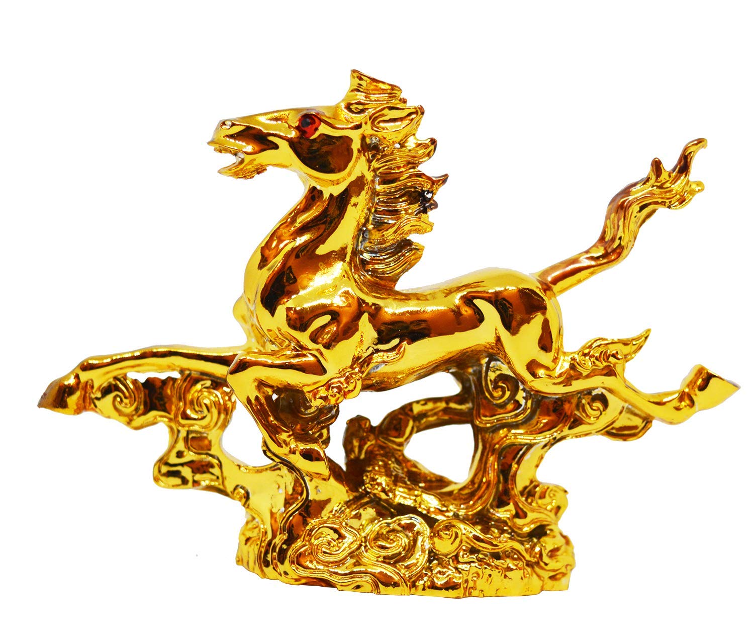 Resin Golden Running Horse, Victory Horse for Feng Shui and Vastu-8cm