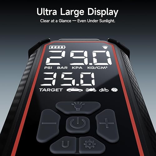 Miniatura 5 de OlarHike Potente compresor de aire portátil para inflado de neumáticos, inflado ultrarrápido y batería de larga duración, bomba de aire inalámbrica