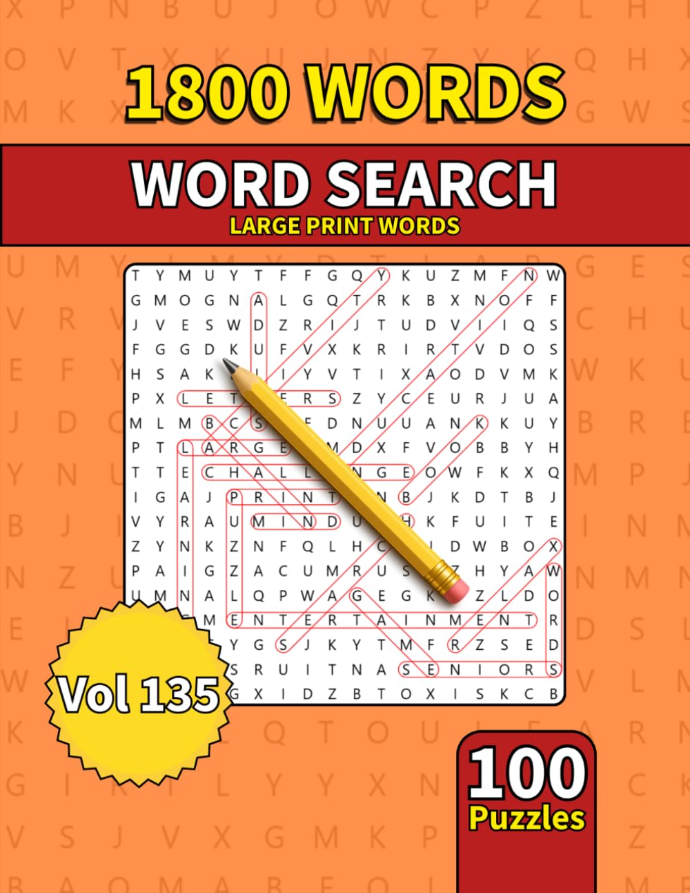 Large Print Word Search Book for Adults: 1800 Words - 100 Puzzles - Varied Themes - Perfect for Adults, Seniors & Teens - Vol 135