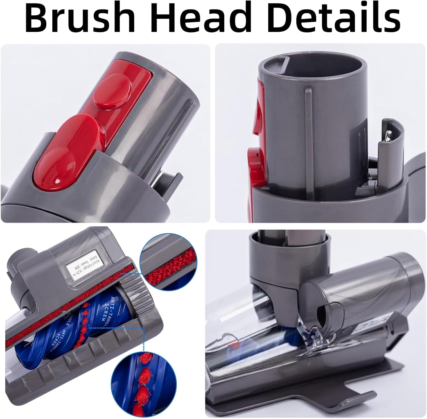 Hair Screw Tool for Dyson V7 V8 V10 V11 V15 Vacuum Cleaner Brush Head Attachment Anti-winding Accessories Replacement Parts Mini Motorized Tool, Part No. 971426-01