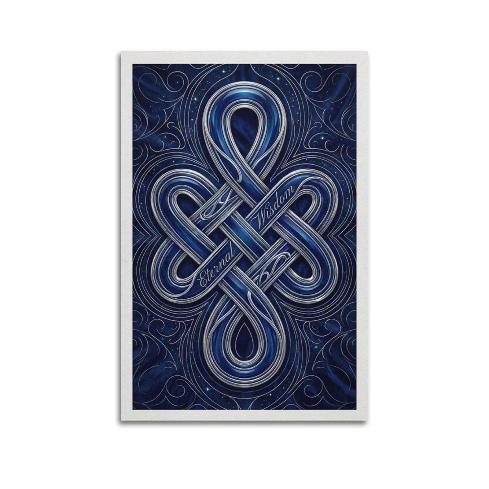 XKUGA Buddhist Endless Knot Poster Mandala Zen Symbol Modern Decorative Canvas Prints - Ideal Wall Art for Family, Man Cave, Game Room, Boys & Girls Bedroom 24x36inch(60x90cm)