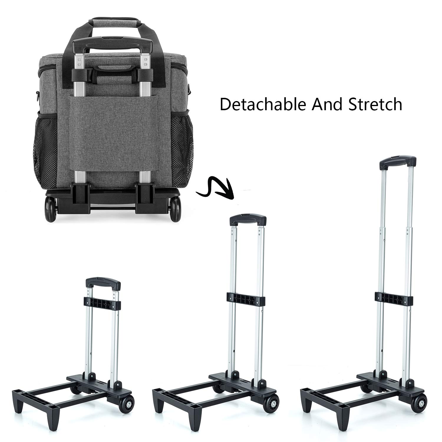 Luxja Bolsa para Remalladora con Trolley Desmontable, Maleta para Overlock, Bolsa Trasporte para Maquina Overlock y Accesorios, Gris