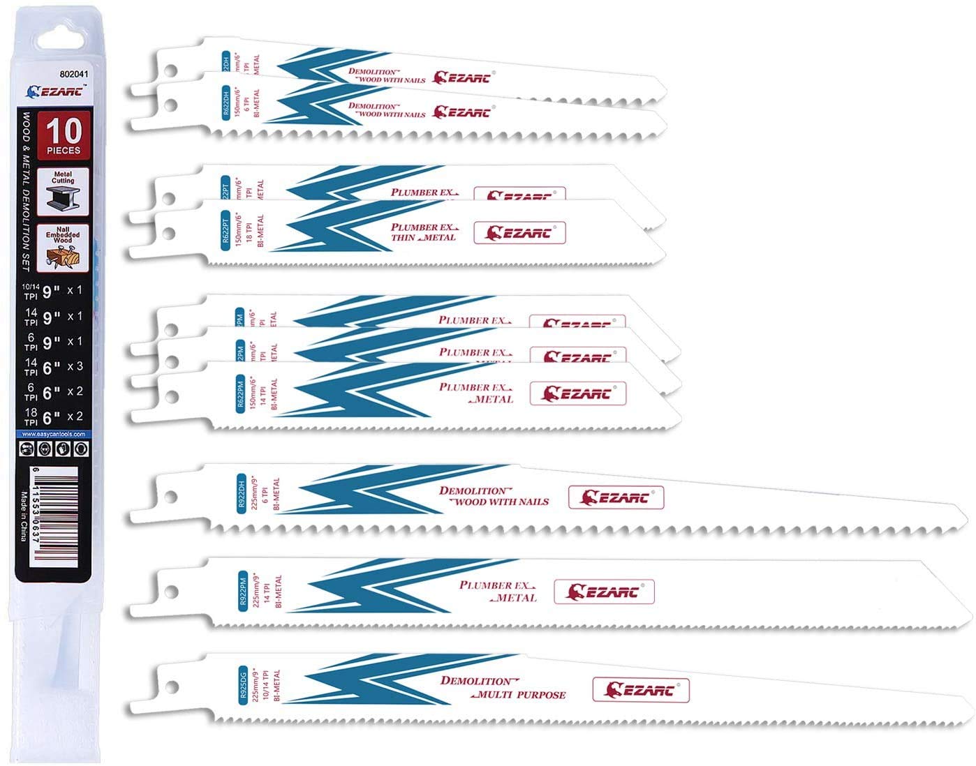 EZARC Reciprocating Saw Blades 6 to 9 