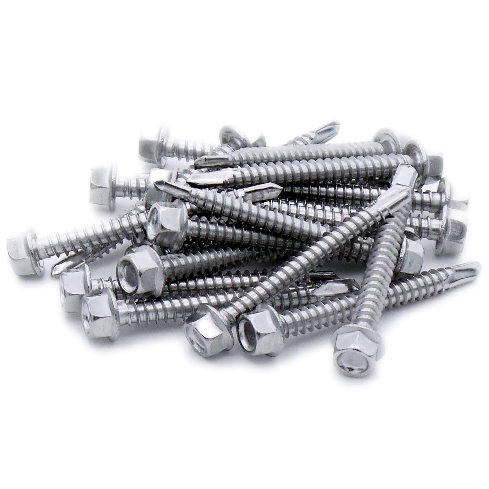 Singularity Supplies No.7 X 0.6 (3.9Mm X 16Mm) Hex Self-Drilling Screw (Flanged) - Stainless Steel (A2) (Pack Of 20)