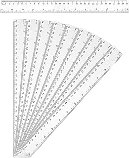 10 Pcs 30cm Rulers, 12 Inch Transparent Rule, Clear Plastic Ruler, Straight Ruler Flexible Ruler Transparent Ruler Shatter Resistant Ruler Plastic Kitchen Ruler Scales Ruler, School, Home or Office.