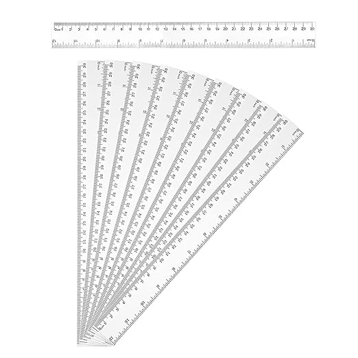 JEOPKO 10 Pcs 30cm Rulers, 12 Inch Transparent Rule, Clear Plastic Ruler, Straight Ruler
