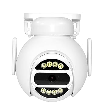 Hanutech Smart IP 3MP 4G PT Camera with Motion Detection and Siren | 256GB TF Card Supported | IP66 Smart 360° Outdoor Security CCTV Camera | 3MP | Colour Night Vision | 2 Way Talk- 1 Year Warranty