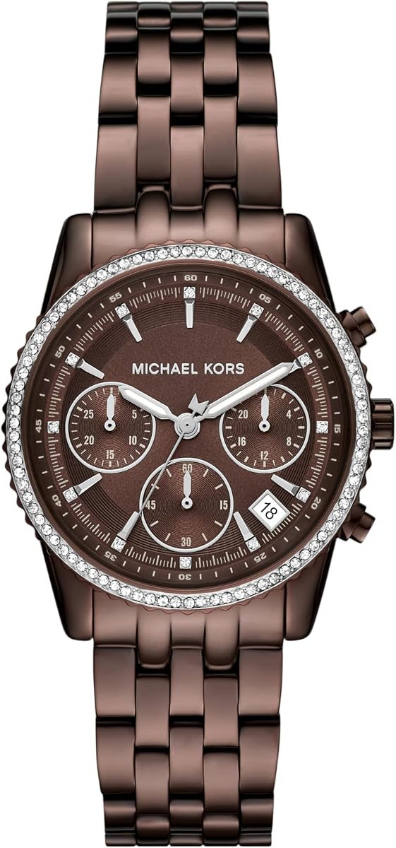 Women's Bryant Chronograph Brown Stainless Steel Bracelet Watch (Model: MK7559)