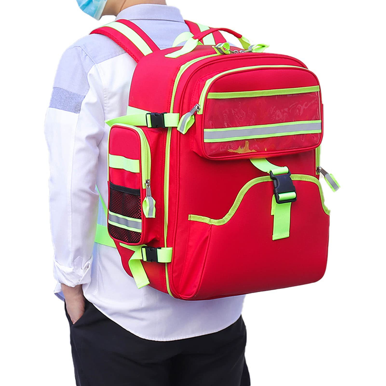 XJZHANGFirst Aid Backpack Bag Empty Emergency Red First Aid Backpacks Aid Backpack for Camping Hiking Trekking Adventures