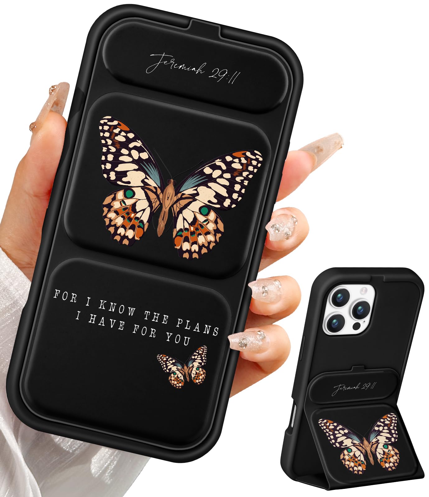 LISEVO Camera Cover Stand Case for iPhone 16 Pro Max - Women Mujer Girl Girly Unique Cute Aesthetic PU Leather Folio Folde...