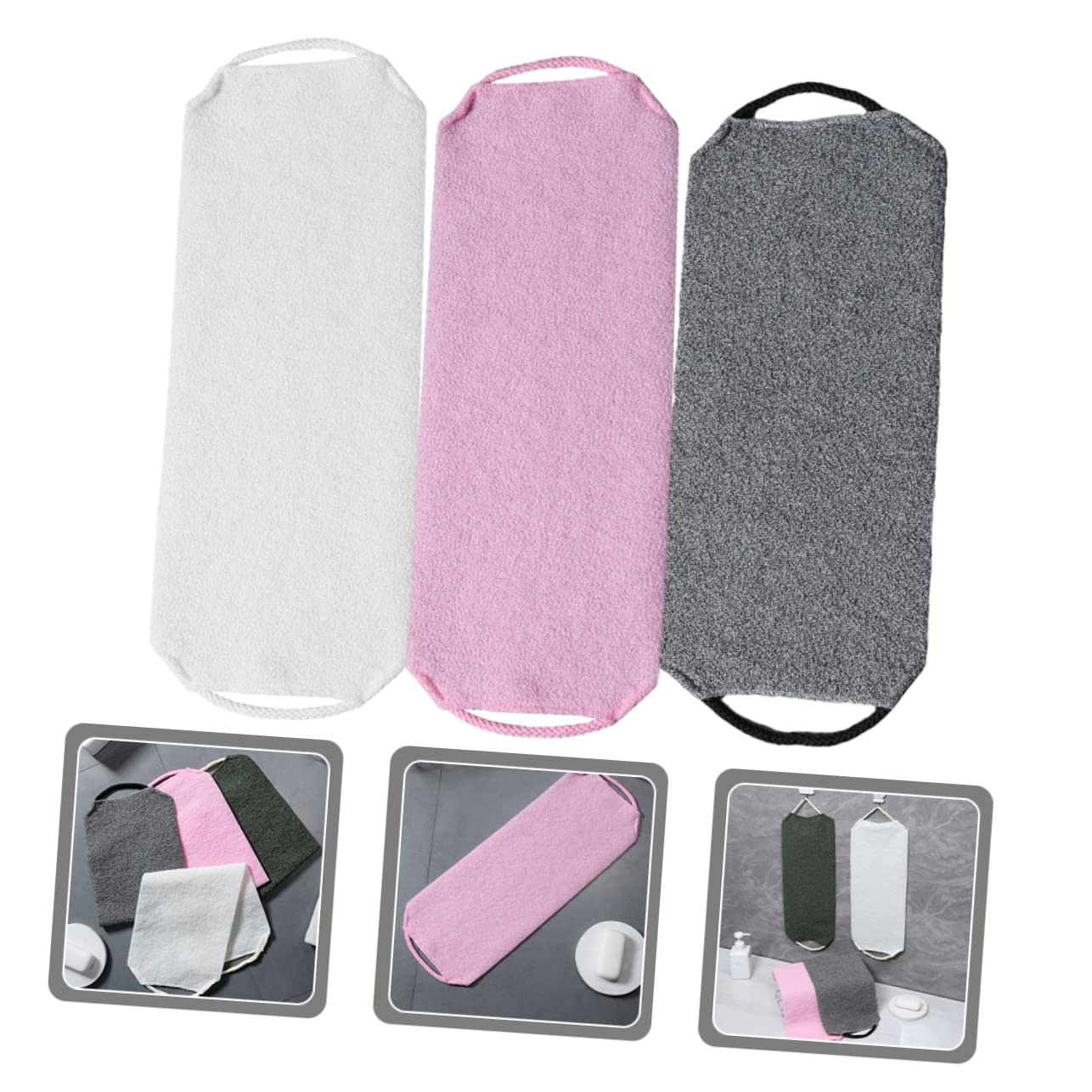 Ipetboom 9pezzi Asciugamani Scrub Per Corpo Teli Da Bagno Esfolianti Per Schiena Design Pratico Per Pulizia Profonda e Veloce Di Colori Roccia Latte
