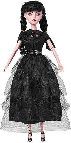 Miniatura 8 de Muñeca negra de 11.5 pulgadas, falda larga negra, cabello negro, regalo de cumpleaños de Navidad para niñas, niños o fanáticos