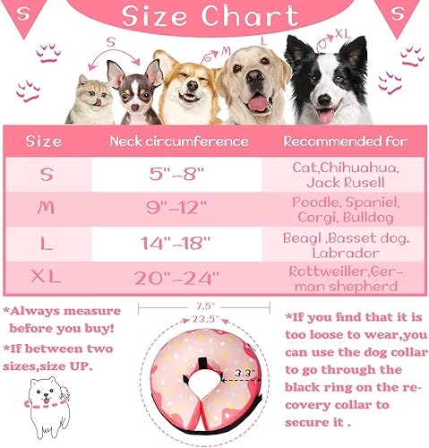 Miniatura 5 de Collar de dona inflable protector para perros y gatos, alternativa suave al cono de perro para recuperación de mascotas después de la cirugía,