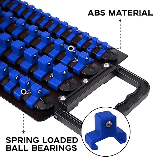 Miniatura 4 de Bandeja de acero con organizador de llaves portátil de 80 piezas con asa - Juego de soporte de llaves resistente 14-pulgada, 38-pulgada, 12-pulgada