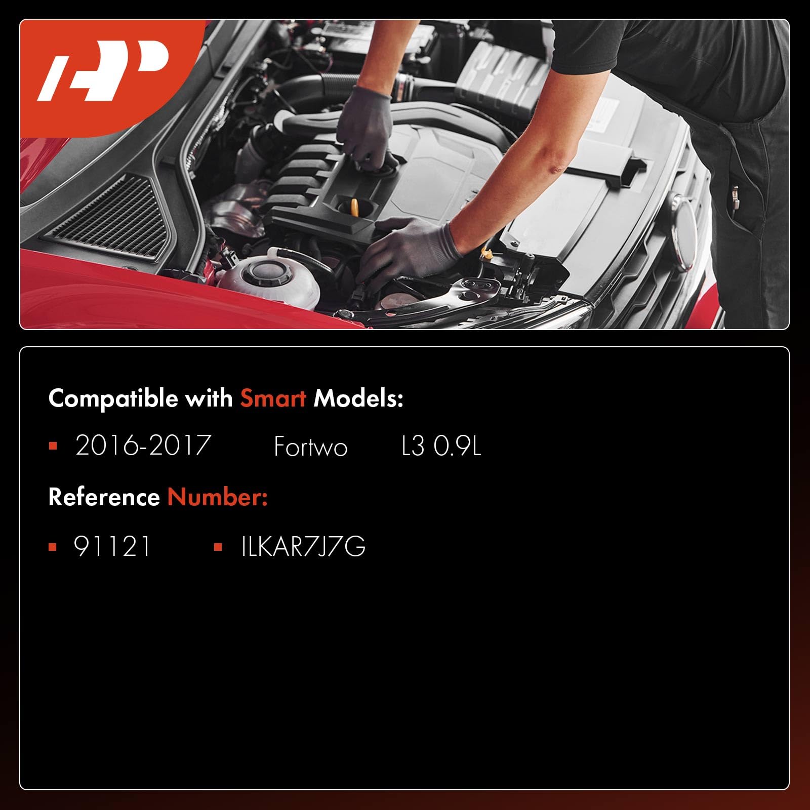 A-Premium Iridium Platinum Spark Plugs Compatible with Smart Fortwo 2016-2017 0 9L Pack of 3 — view 2