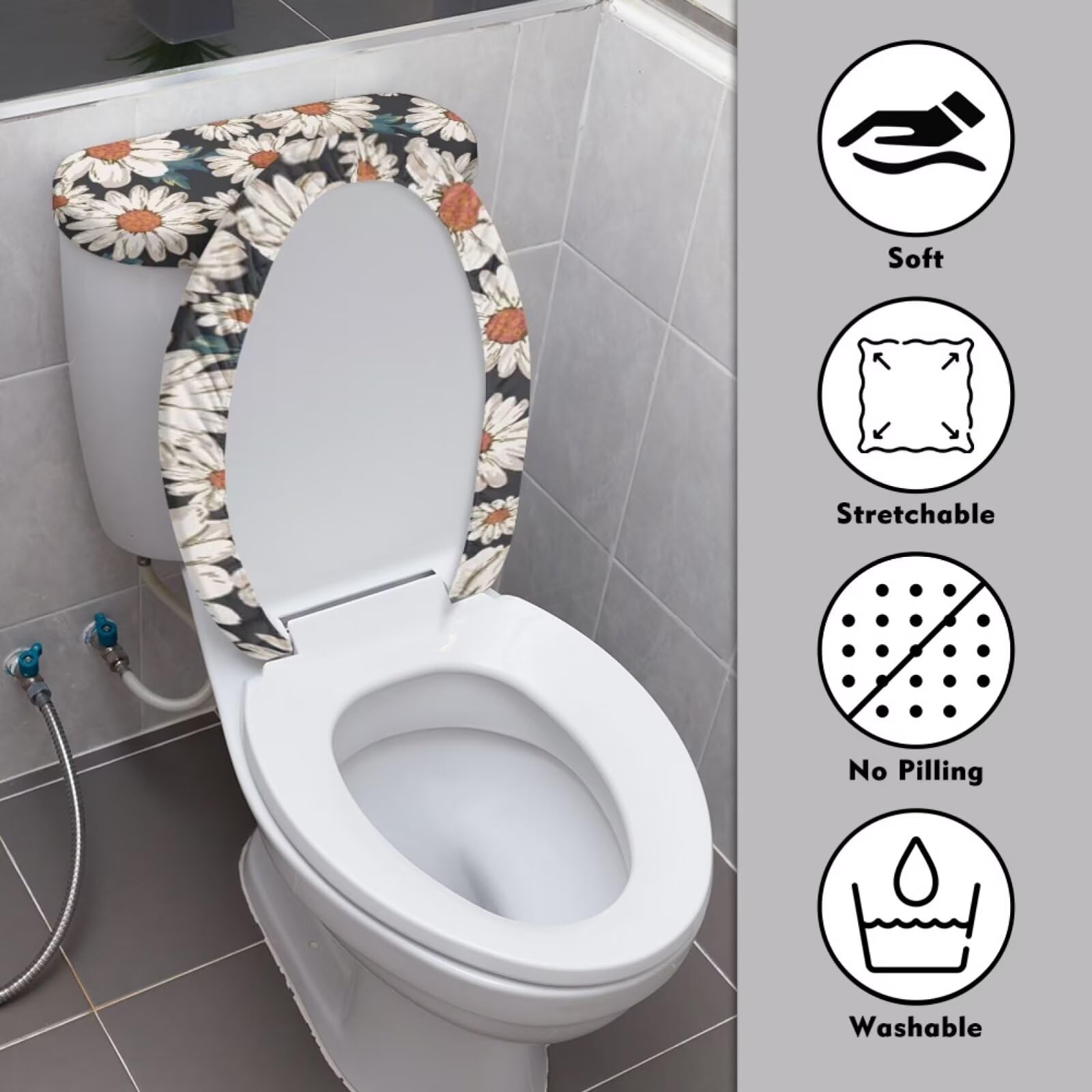 Wc-brilhoes, wc-dekselhoes, toiletdeksel met elastische bodem, voor de