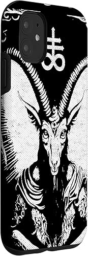 Miniatura 3 de Carcasa metálica negra medieval gótica para iPhone 11 Baphomet Occult Demon Grunge