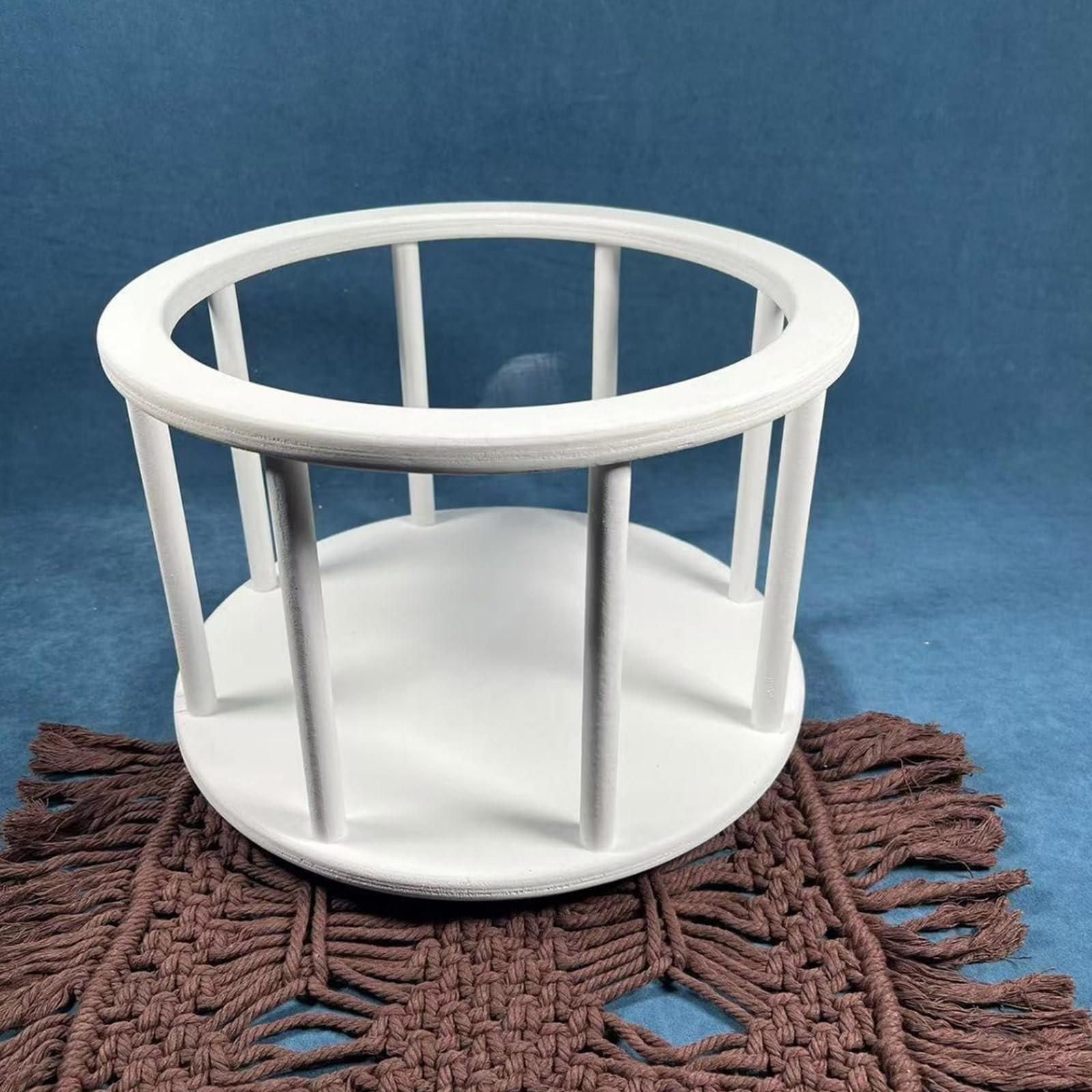 Cestino rotondo in legno Accessori per portatili Soggiorno confortevole per la fotografia infantile per catturare momenti preziosi Cestino fotografico per
