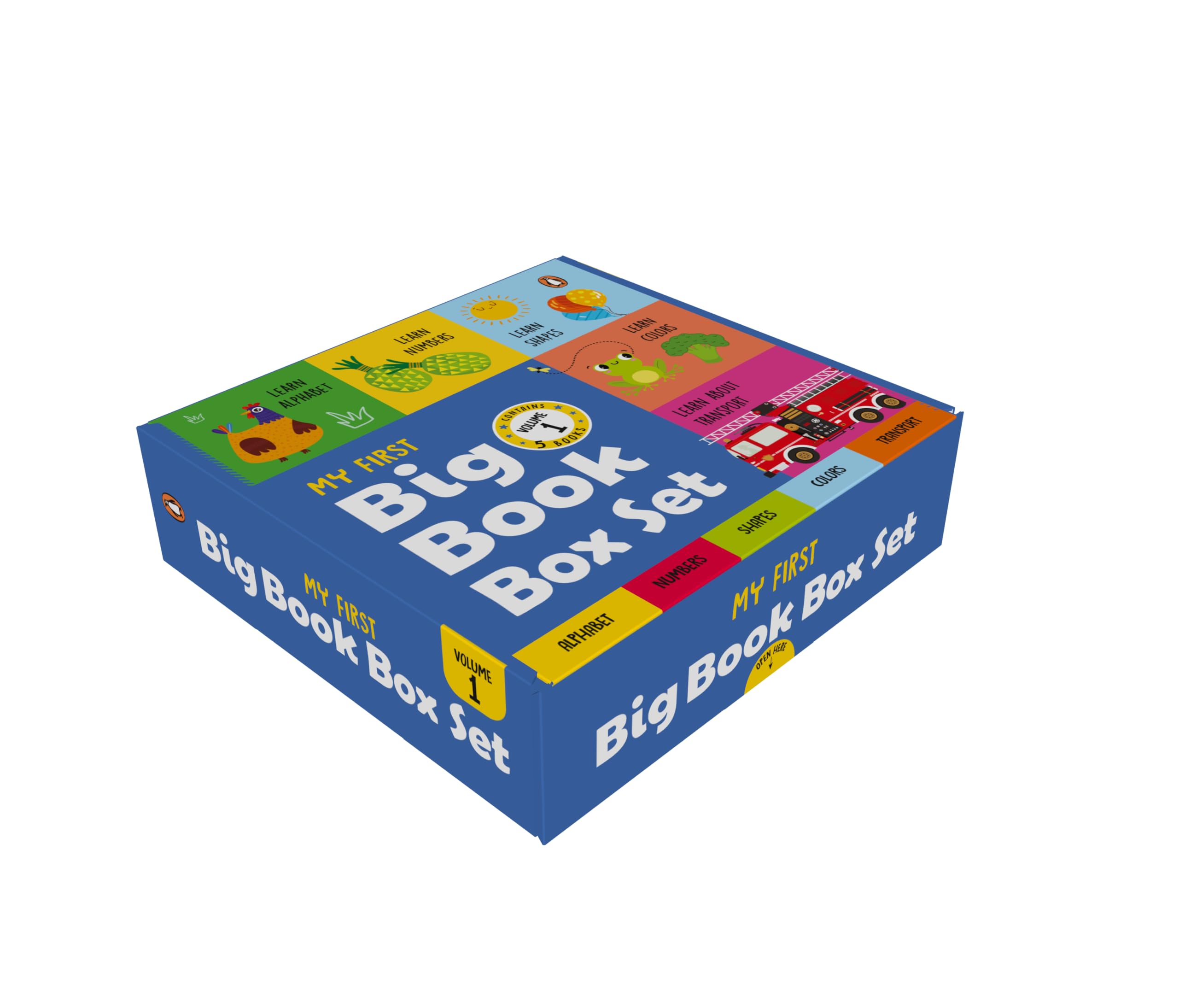 My First Big Book Boxset - Volume 1 (5 Books): A Tuck Box of 5 Large Font Illustrated Board Books on Alphabet, Numbers, Colors, Shapes & Transport | ... Early Learning Series] (My First Book Series)