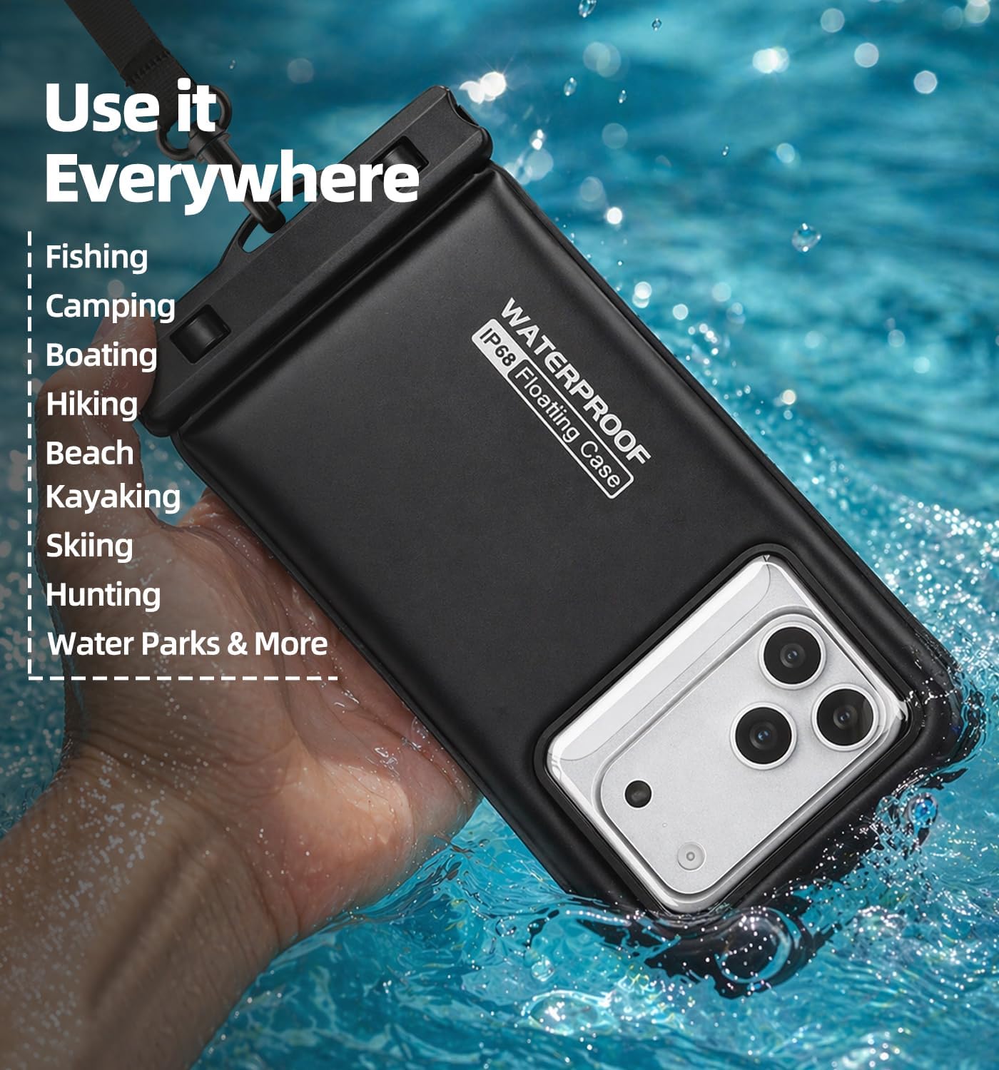 HAISSKY IP68 Floating Waterproof Phone Pouch [2 Pack] Water Proof Phone Case up to 6.9" for iPhone 17 16 15 14 13 Pro Max, Galaxy S25 S24 Ultra, Dry Bag with Lanyard for Beach Pool Swimming Cruise