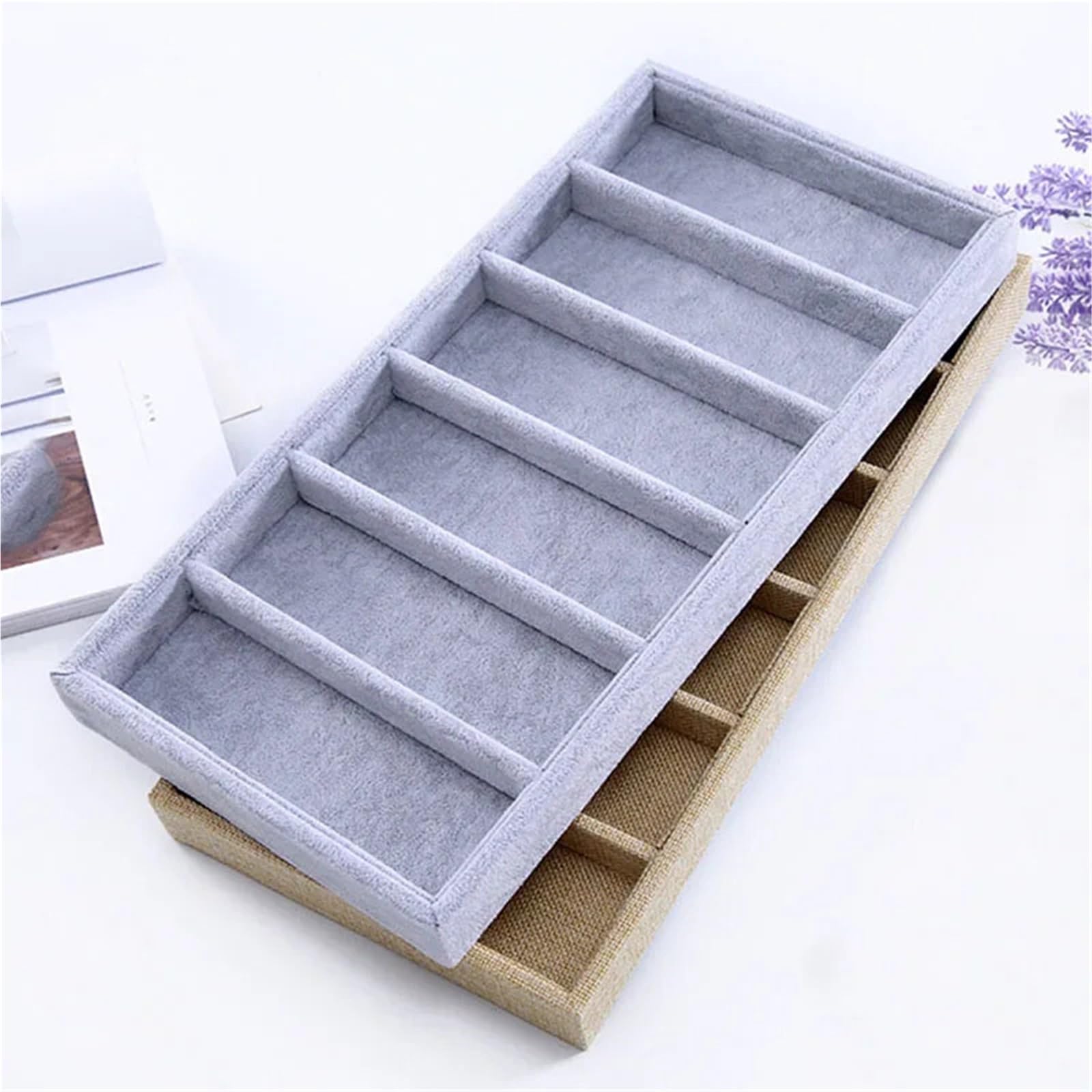 Caja expositora de gafas sol, accesorios embalaje, organizador joyería, caja almacenamiento for, 3 uds., 6 rejillas Para Gafas Joyería Reloj