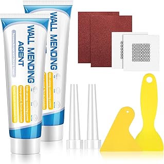 Blanc Enduit Int&eacute;rieur, Kit De R&eacute;paration De Mur, Pour R&eacute;parer Les Trous De Per&ccedil;age, Les Fissures, Les Graffitis, Enduit Avec Spatule, Papier De Verre Et Plaque De R&eacute;paration