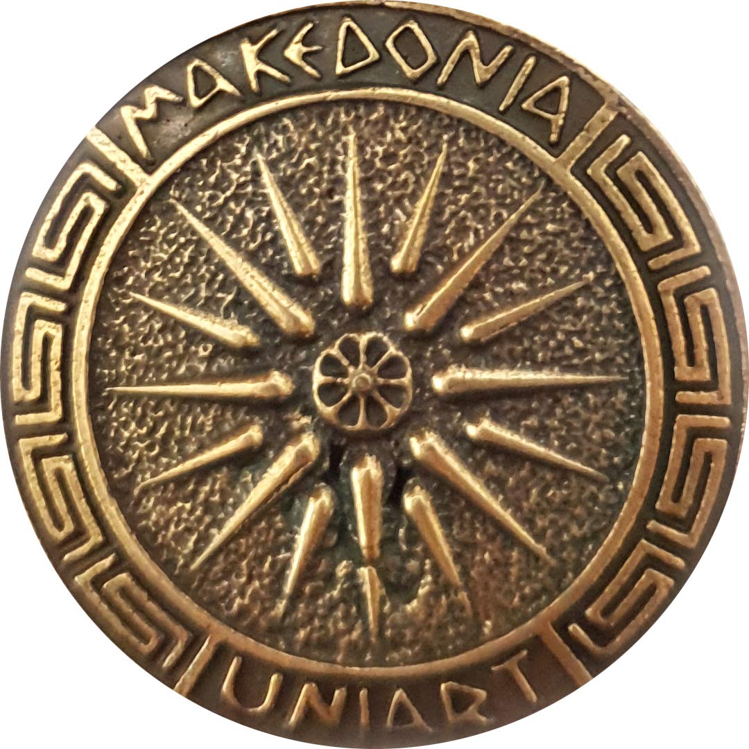 IconsGr キーリング 古代コインシールド アレキサンダー大王キーチェーン 2, シルバー, 3.93x1.38 in Iconsgr キーリング  古代コインシールド アレクサンダー ベルギナの偉大な太陽 キーチェーン ブルー