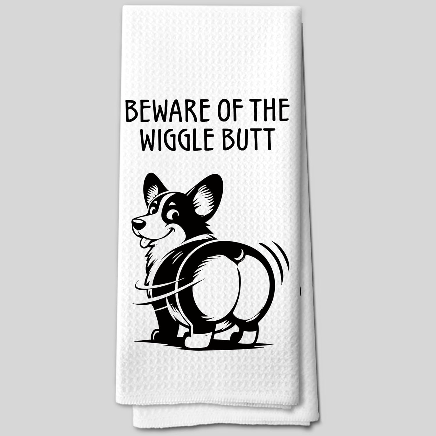 Funny Corgi Kitchen Towel, Funny Kitchen Decor, Corgi Gifts for DogLovers Women, Corgi Decorative Waffle Weave Kitchen Towels Tea Towel Dish Towels 16x24 Inch