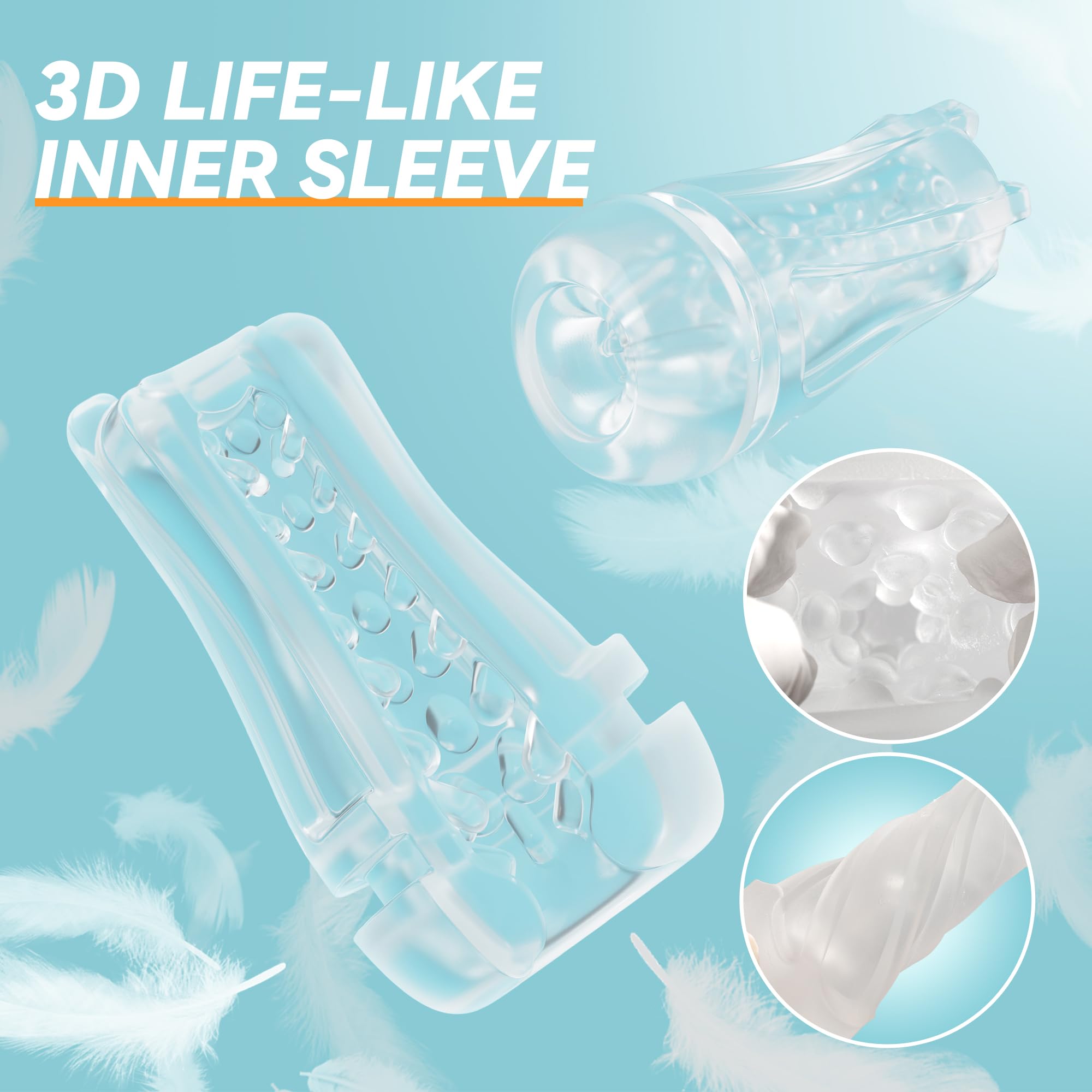 EINSEO AI Sync Male Masturbator Sex Toys for Men - Adult Toy Male Sex Toys with 7 Thrusting & 7 Rotating Modes, Pocket Pussy Hands Free Sex Machine LCD Display with Visual Window & Mounting Base: Transparent