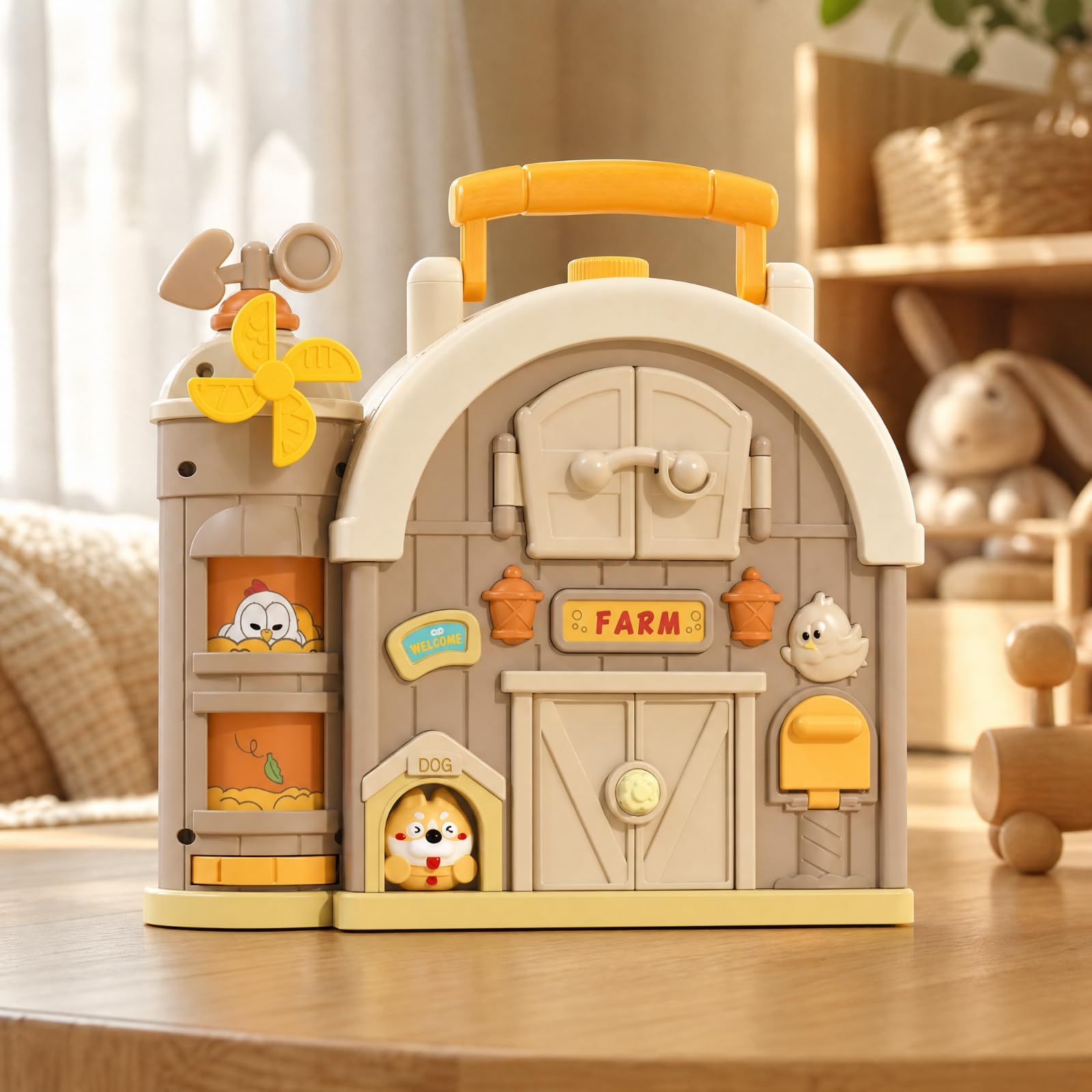 kowaku D'activités à Thème Agricole Interactif Jeu D'éveil Éléments Interactifs Ludique Livre D'activités pr s Enfants, Déplacement
