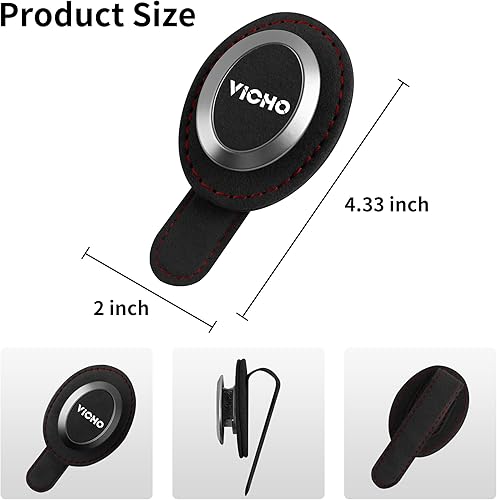 Miniatura 2 de VICHO Organizador de visera de sol para automóvil, soporte para lentes de sol y clip de almacenamiento para visera, ajuste universal para lentes de