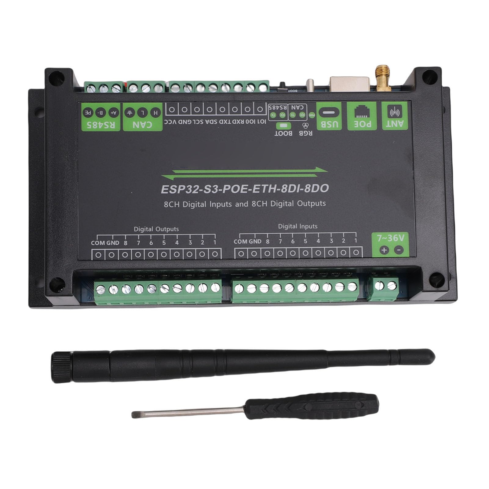 Annadue Supporto Scheda di Controllo Industriale per S3 Scheda di Sviluppo di Circuiti di Protezione di Isolamento Multiplo WiFi Bluetooth a 8 Ingresso Uscita Digitale 2,4 GHz