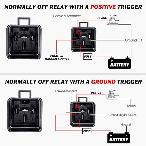 Miniatura 7 de Arnés de relé de 5 pines, 4030 amperios, 12 V CC, relé impermeable con arnés, 5 paquetes de relé automotriz SPDT de 12 V 3040 amperios y 5 pines SPDT