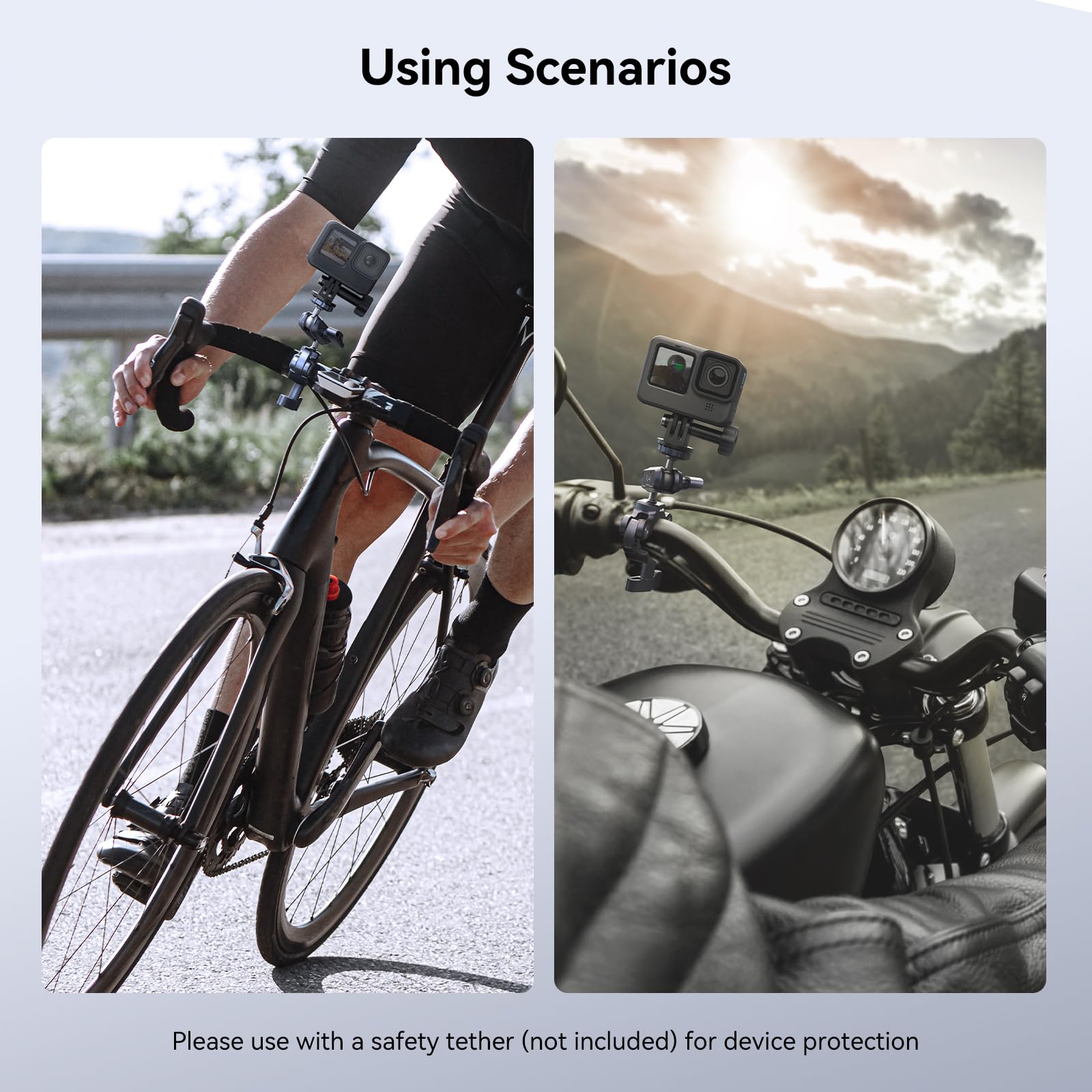 SMALLRIG Soporte para Cámara de Acción, Clip de Montaje en Manillar para Bicicleta/Moto, Soporte de Abrazadera para GoPro para dji para Insta 360, Soporte para Cámara de Motocicleta para Honda - 4191