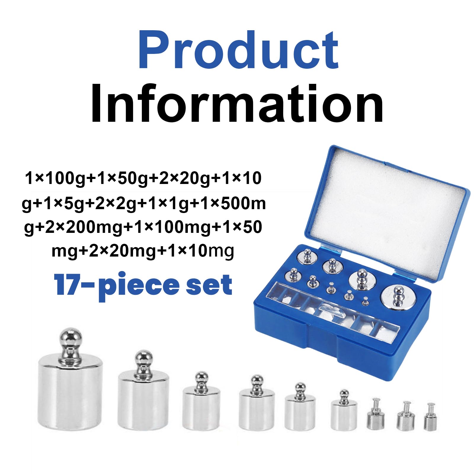 17 Pcs Calibration Weights Set, 10mg-100g Grams - View #9