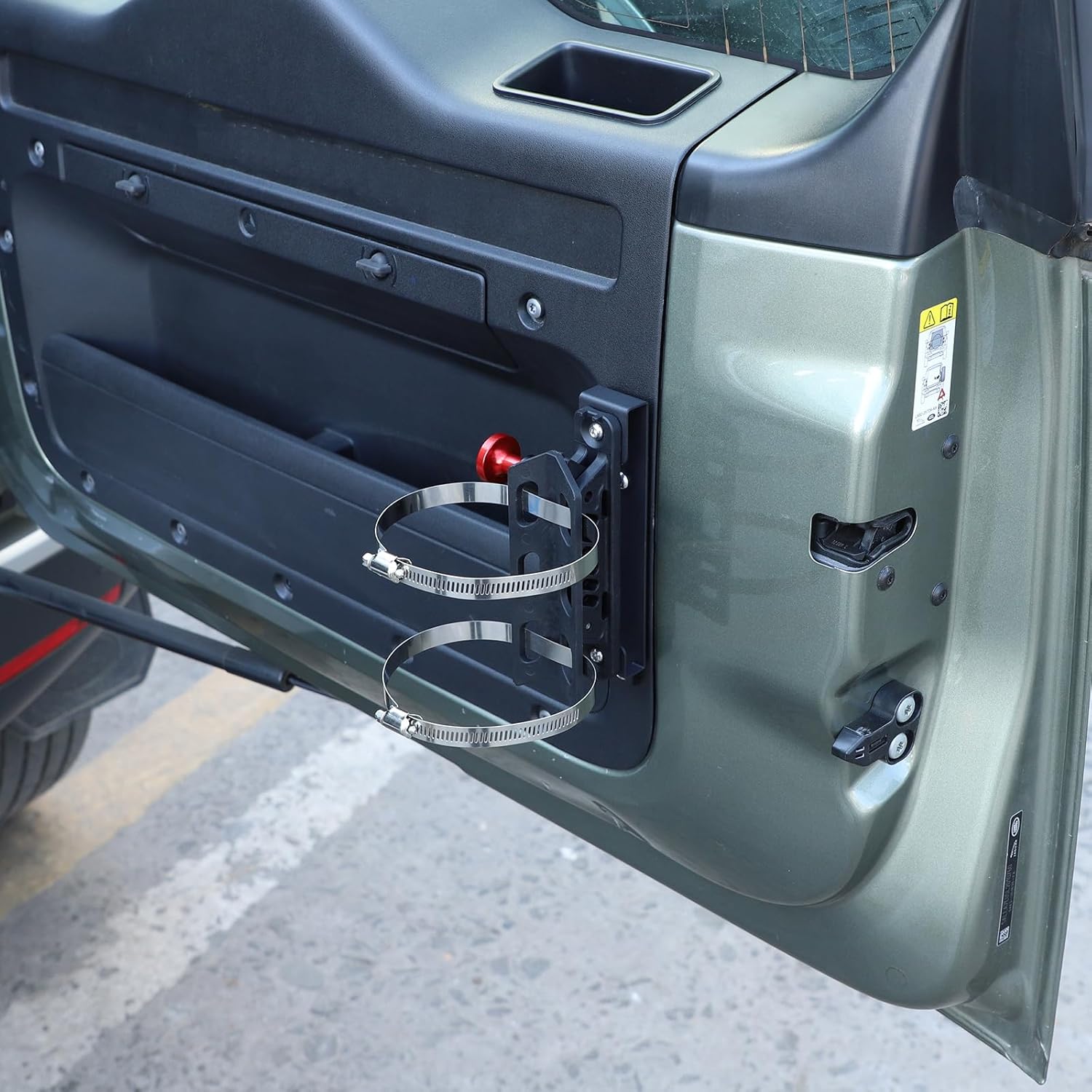 PIUGILH Tailgate Fire Extinguisher Mount Bracket Compatible with Land Rover Defender 2020-2023, Adjustable Roll Bar Fire Extinguisher Mount Holder, Aluminum, Quick Release