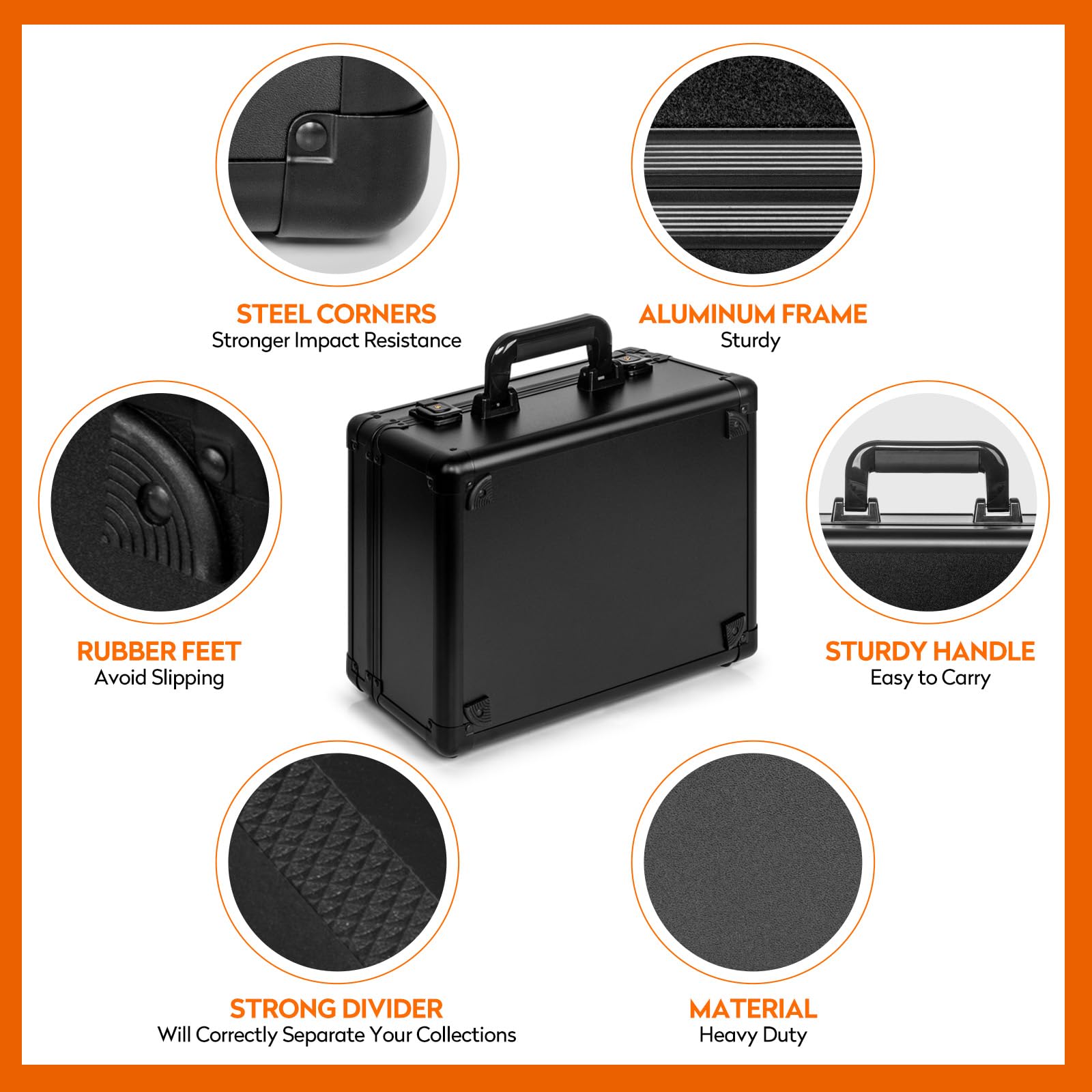 Karten Aufbewahrungsbox für Abgestufte Karten, PAS Card Holder Case, Top Loader Box mit Herausnehmbaren Schaumstoffschlitzen für Sportkarten, One Touch, Spielkarten (3 Reihen)