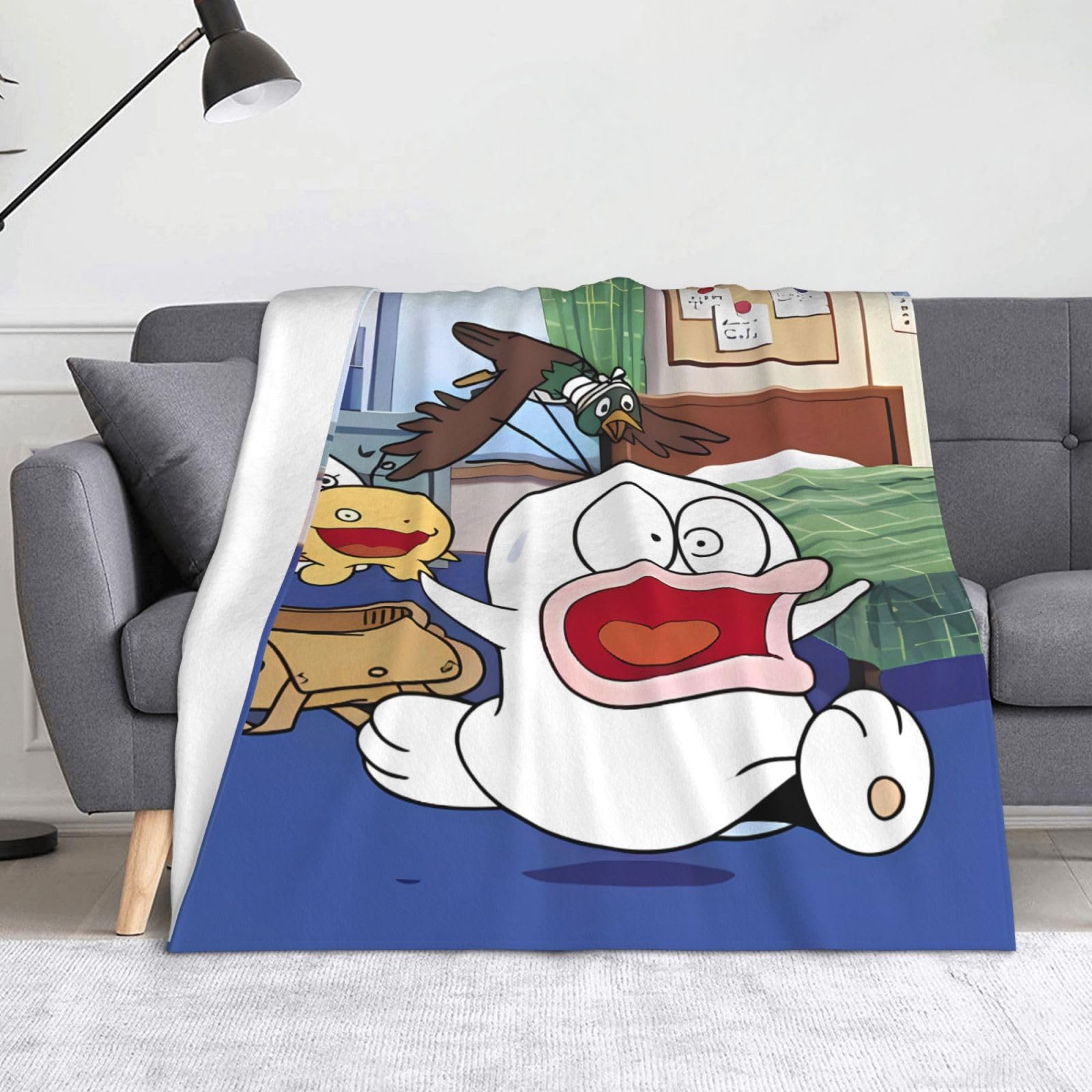 Amazon｜オバケのq太郎 ブランケット 膝掛け 肩掛け 毛布 フランネル