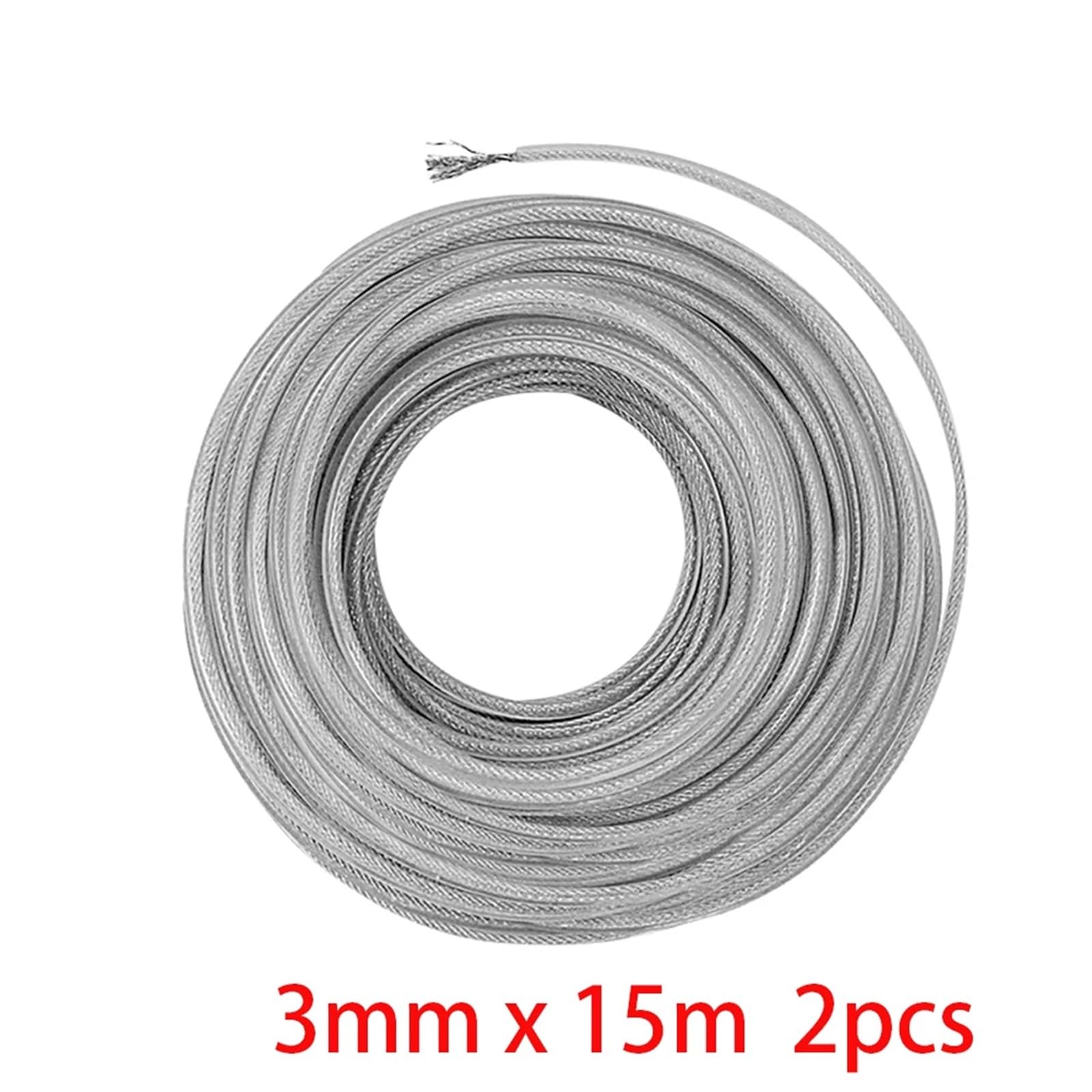 Hilo Desbrozadora Hilo de desbrozadora de césped de nailon, alambre de acero de 3mm x 15m, desbrozadora redonda, cuerda de corte, cortacésped de repuesto, herramientas for jardín y patio trasero(3.0mm