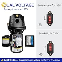 Vista 4 de Acquaer Shallow/Deep Well Jet Pump, Cast Iron Convertible Pump with Ejector Kit, Well Depth Up to 25ft or 90ft, 115V/230V Dual Voltage, Automatic