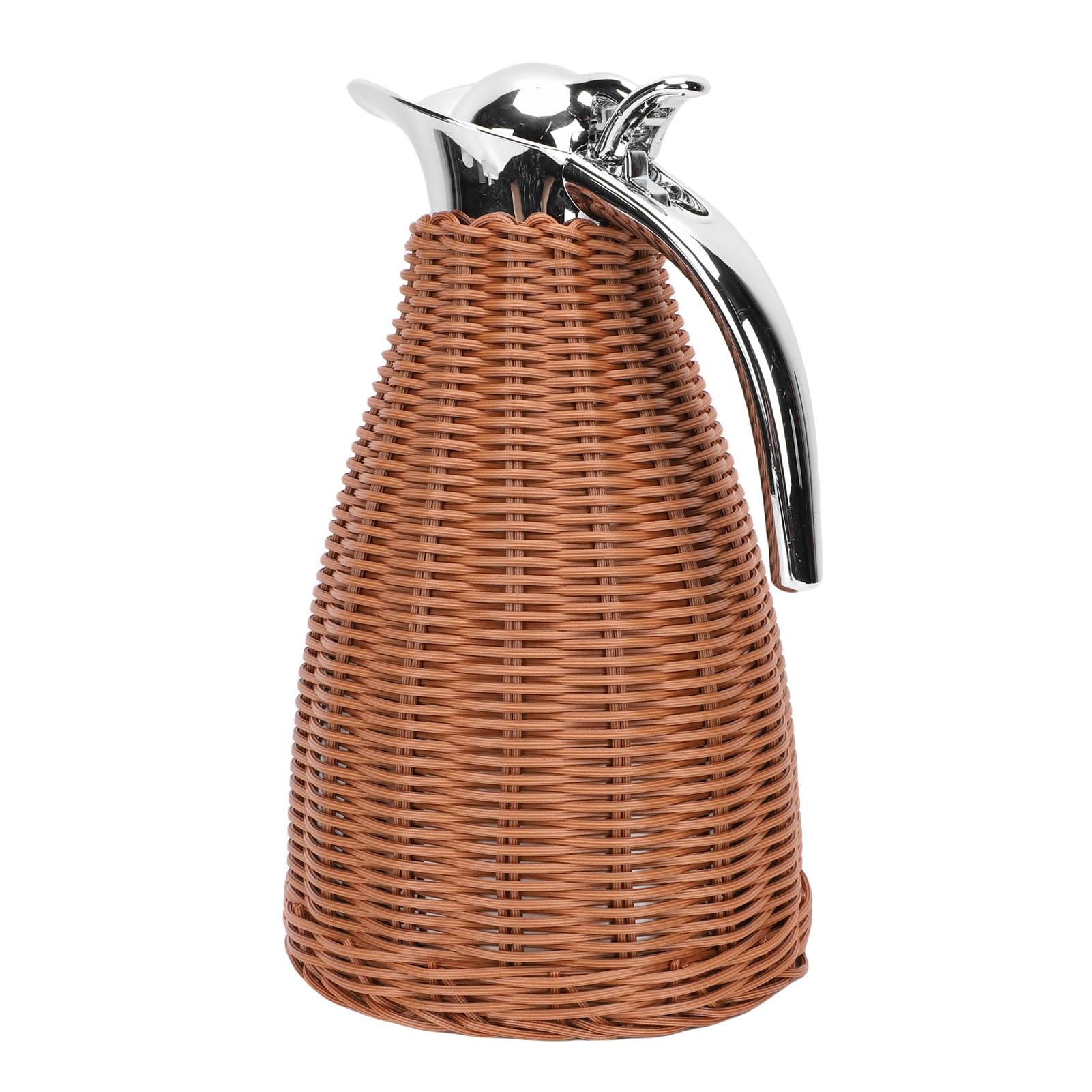 ViaGasaFamido Caraffa Termica per caffè in Acciaio Inossidabile, Caraffa per caffè Isolata con Design in Rattan Intrecciato, capacità di 1,5 Litri per Bevande Calde e Fredde a Casa o in Ufficio