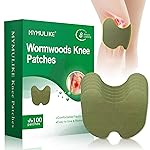 MYMULIKE Knee Patches, 100 Count Warming Herbal Plaster Knee Patches, Wormwood Extract Sticker 8 Hours Lasting Soothing Joint Discomfort for Knee, Back, Neck, Shoulder