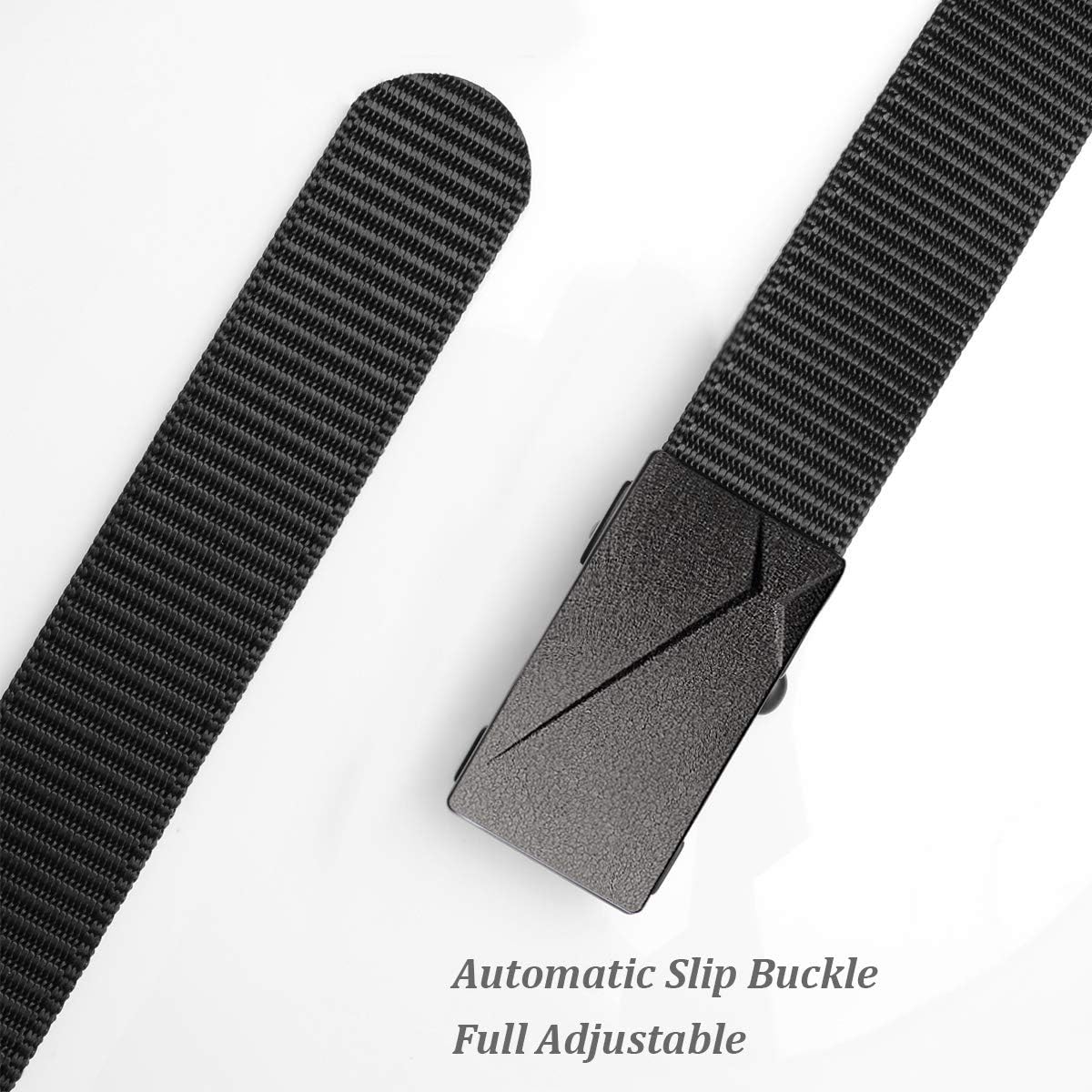 Big and Tall Size 47'' to 75'' Mens Black Belt Automatic Ratchet Buckle Slide Belts - Image 5