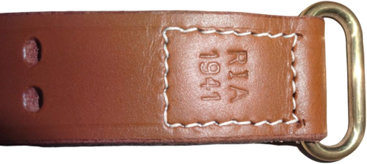 Warreplica US M1918 B.A.R. Leather Sling – Mid Brown, RIA 1941 Reproduction for Collectors, Historical Display, Reenactment, Military Costume, LARP, Tactical Props, Photography, and Replica Rifle Gear